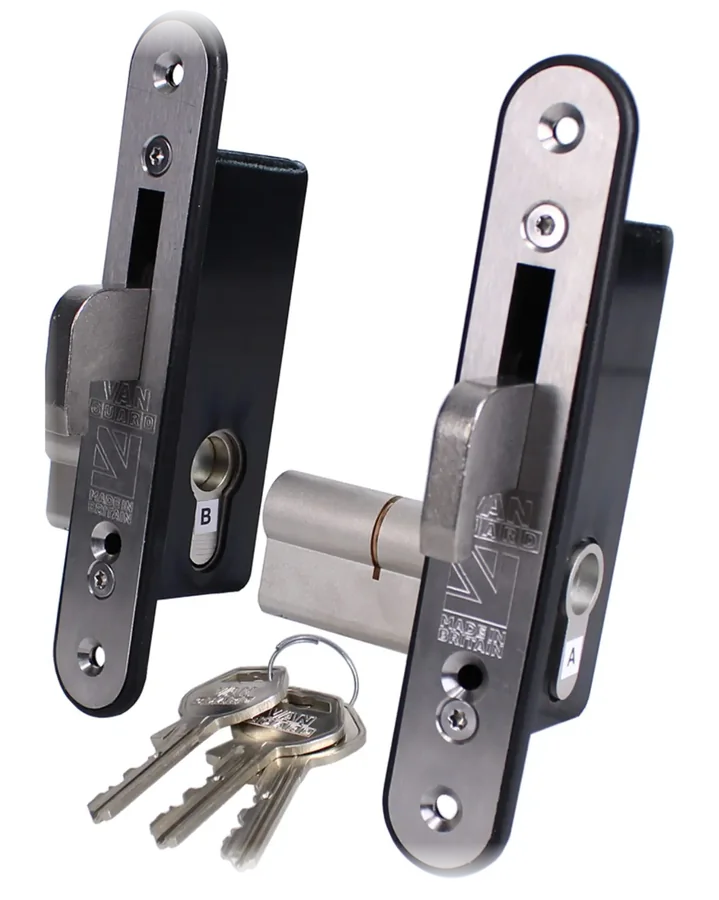 Van Guard hook lock pair with cylinder and keys